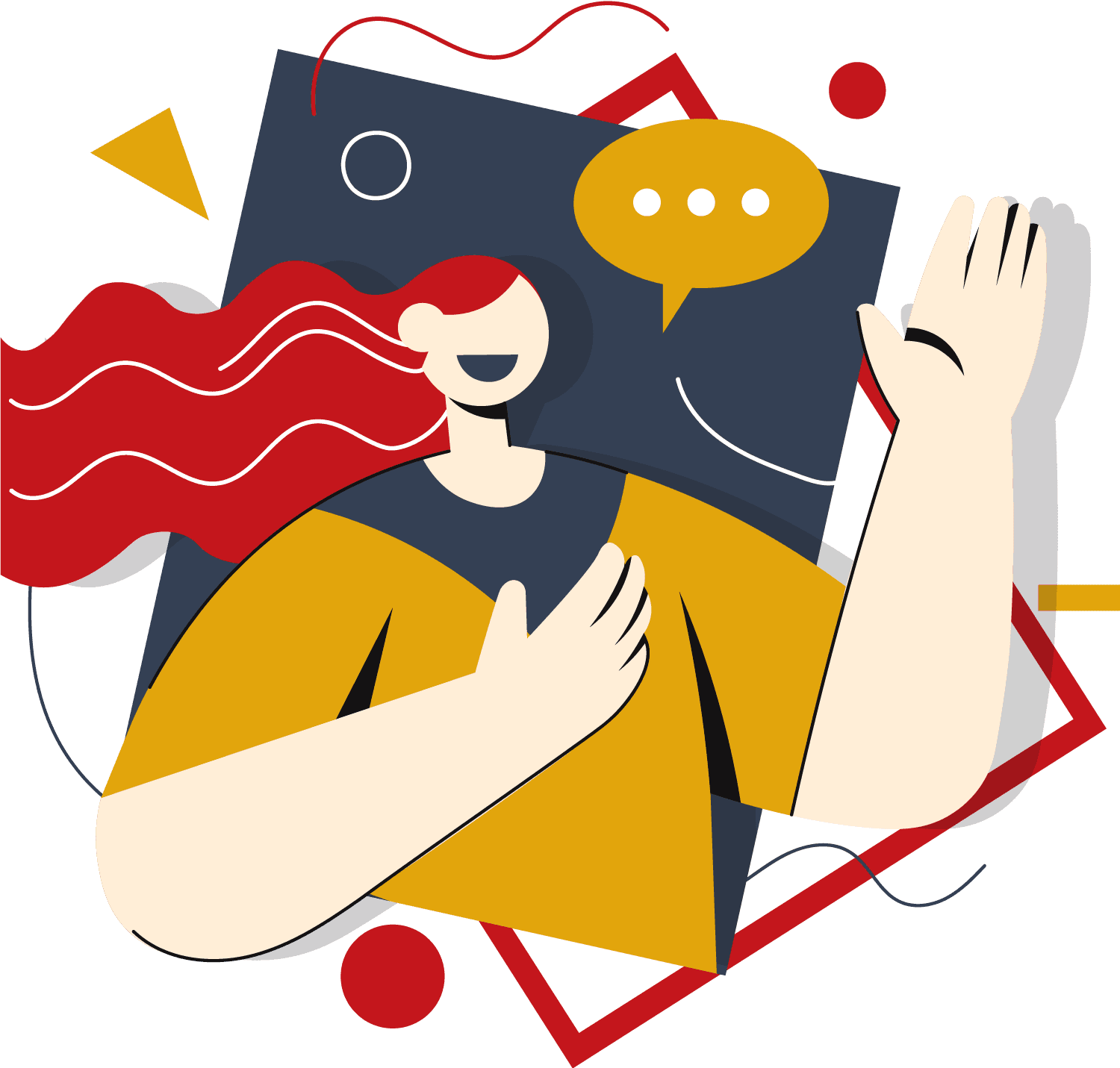 Hand-drawn artists illustration