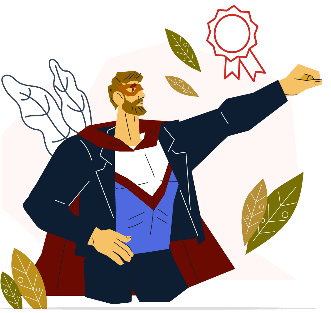 Illustration of a superhero artist